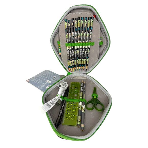 Disney Star Wars Grogu Baby Yoda & The Mandalorian Art Pack Zipper Pouch New - Picture 3 of 7